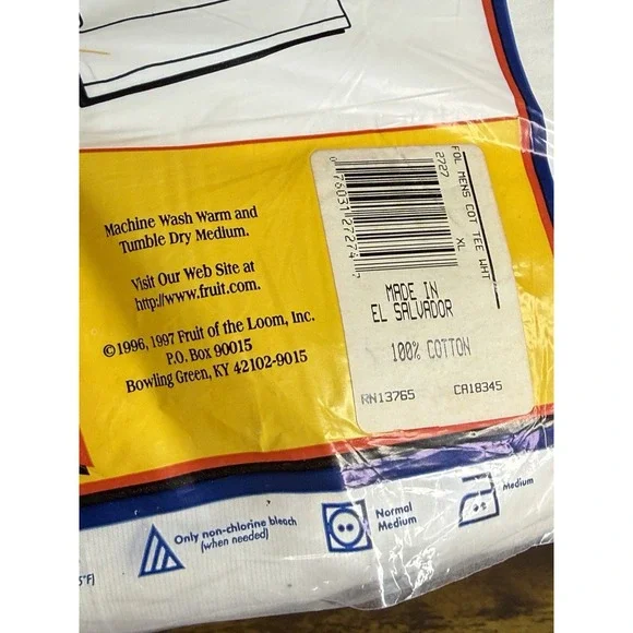 VTG Mens Fruit Of The Loom 3 Pack White Cotton Tshirts XL NWT Undershirt - Picture 4 of 4